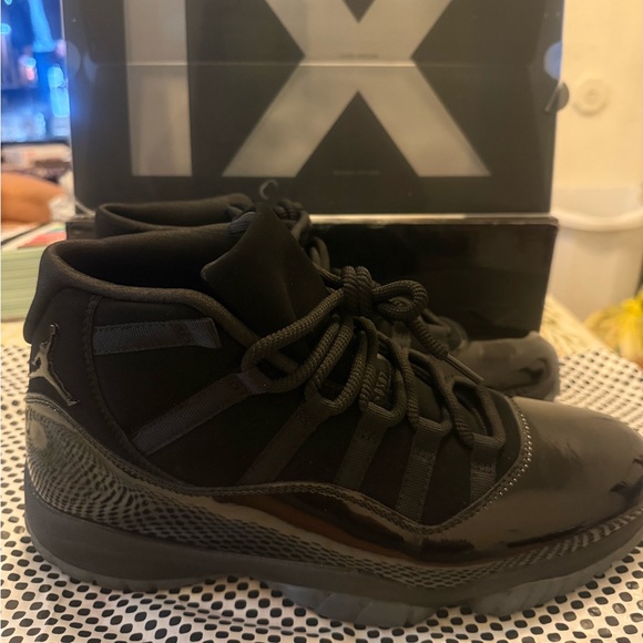 Jordan 11 Cap N Gown Black Glossy Men's Sneakers